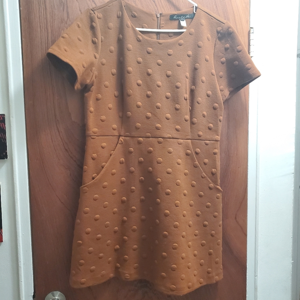 Congac Brown Raise Polka Dot HUTCH Dress